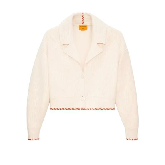 GUEST IN RESIDENCE Cabin Cardigan Cream White Ribbed Knit Cardigan Sweater Small - Picture 1 of 10